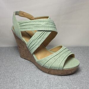 Cityclassified Mint Green Wedge Sandals